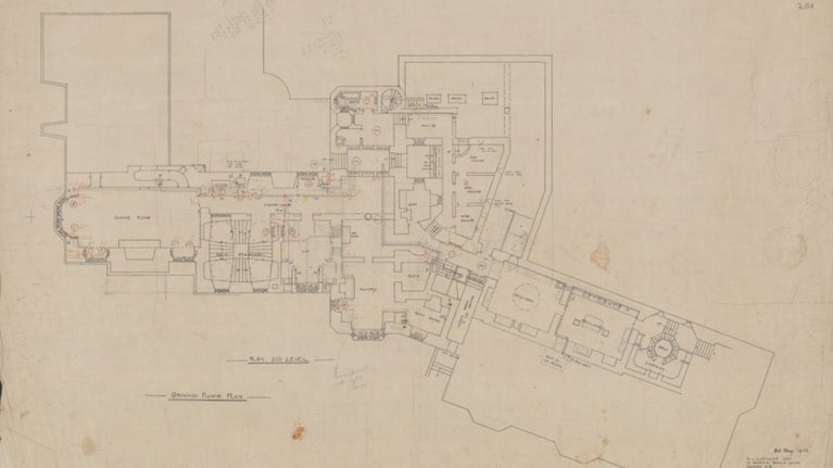 Plans for the central heating - Ground Floor at 201 level